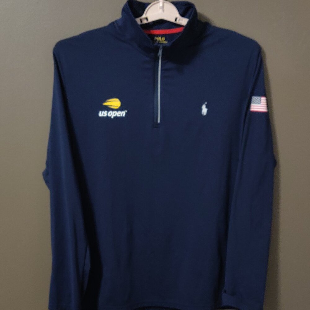 Polo Ralph Lauren US Open Navy Blue 1/4 Zip Pullover Shirt Men's XL - Picture 4 of 5
